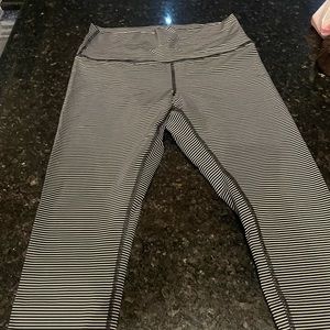 Lululemon black and white striped leggings